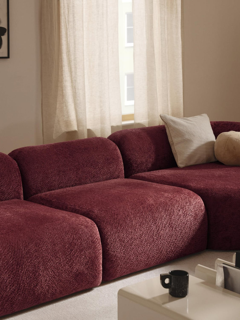 Wolke Teddy Bouclé Middle Module — Burgundy