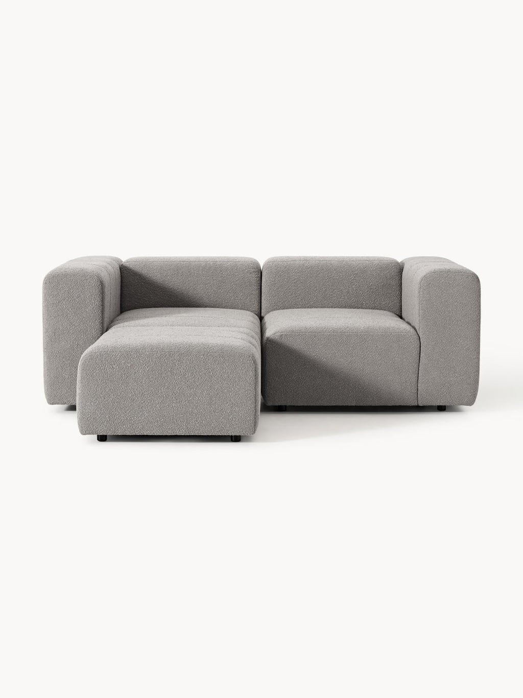 Lena Modular Bouclé Sofa (3-seater) with Ottoman (left/right) — Taupe
