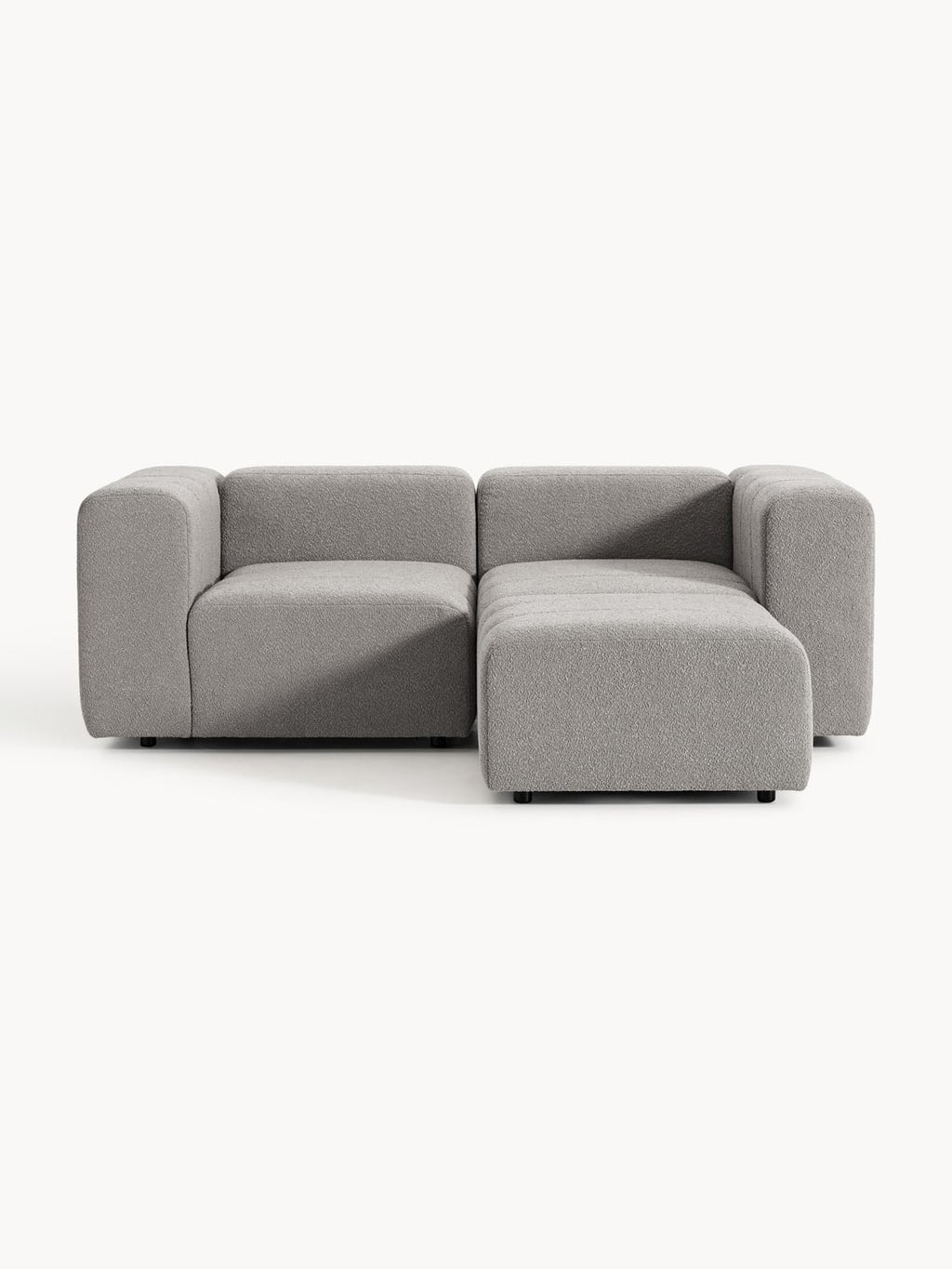 Lena Modular Bouclé Sofa (3-seater) with Ottoman (left/right) — Taupe