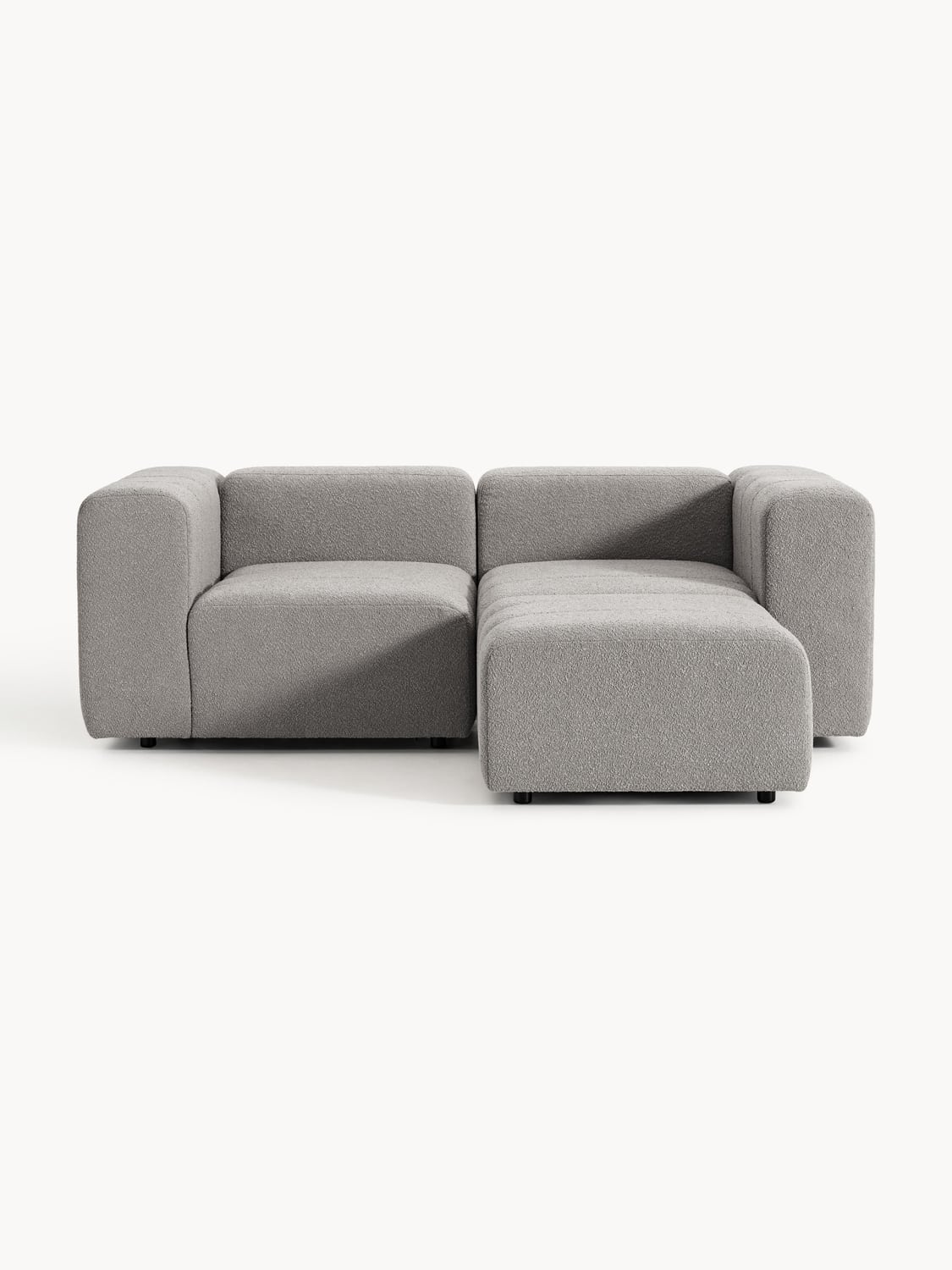 Lena Modular Bouclé Sofa (3-seater) with Ottoman (left/right) — Taupe
