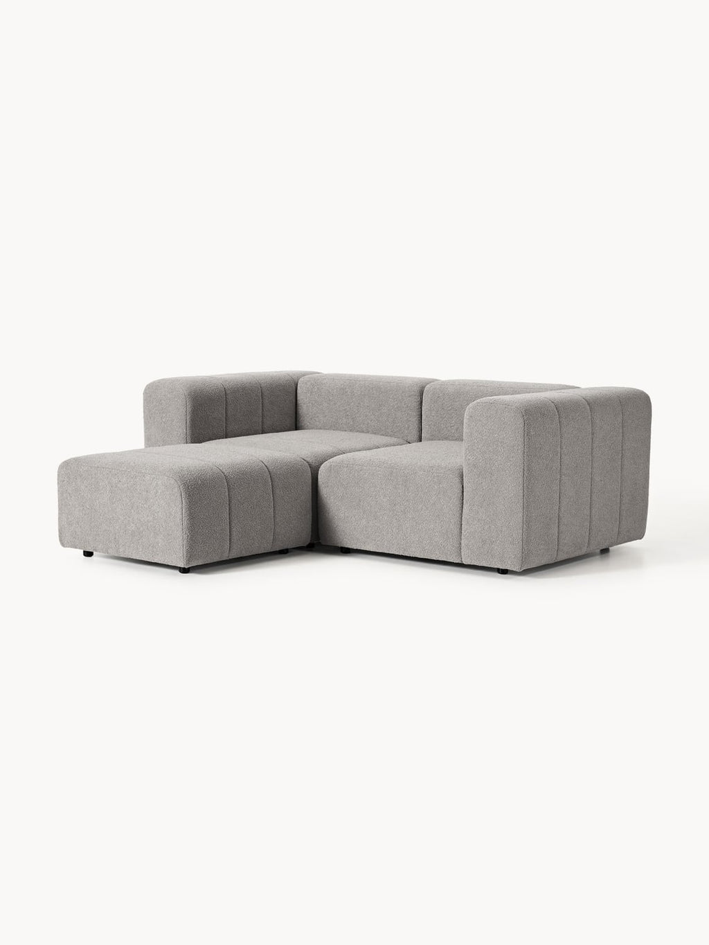 Lena Modular Bouclé Sofa (3-seater) with Ottoman (left/right) — Taupe