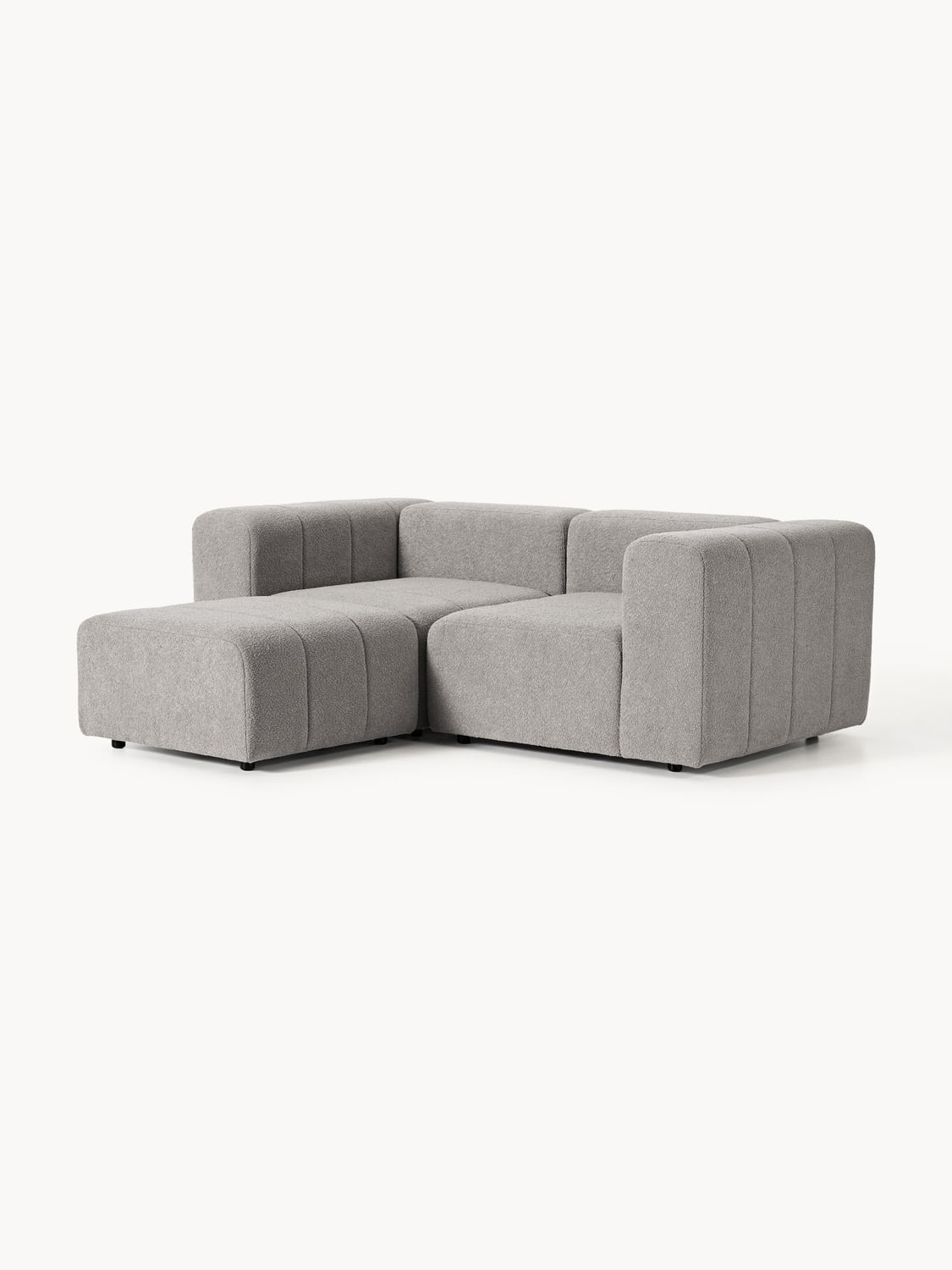 Lena Modular Bouclé Sofa (3-seater) with Ottoman (left/right) — Taupe