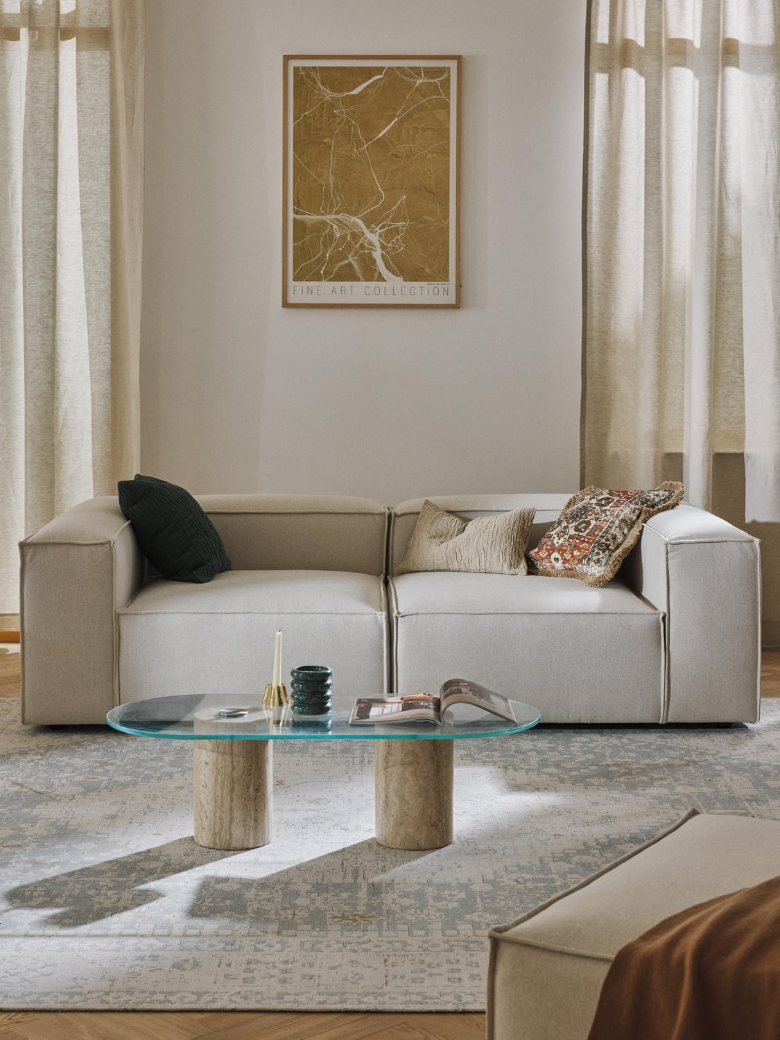 Lennon Modular Sofa (3-seater) — Light Grey