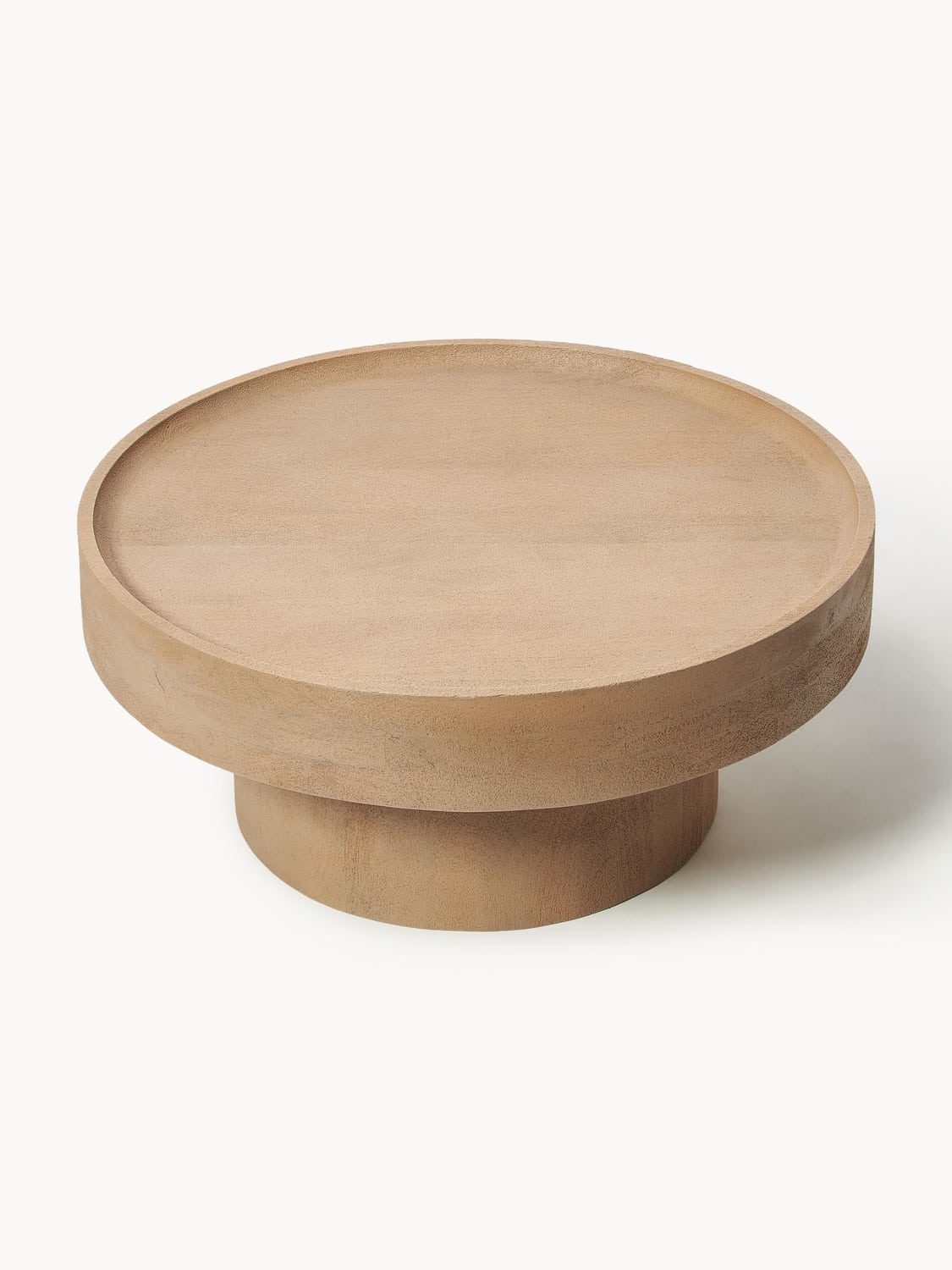 Benno Round Coffee Table in Mango Wood — Camel