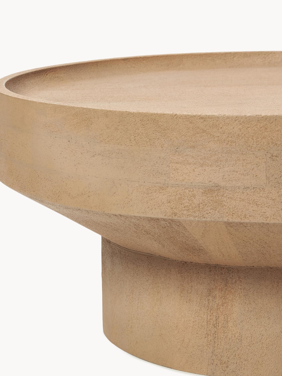 Benno Round Coffee Table in Mango Wood — Camel