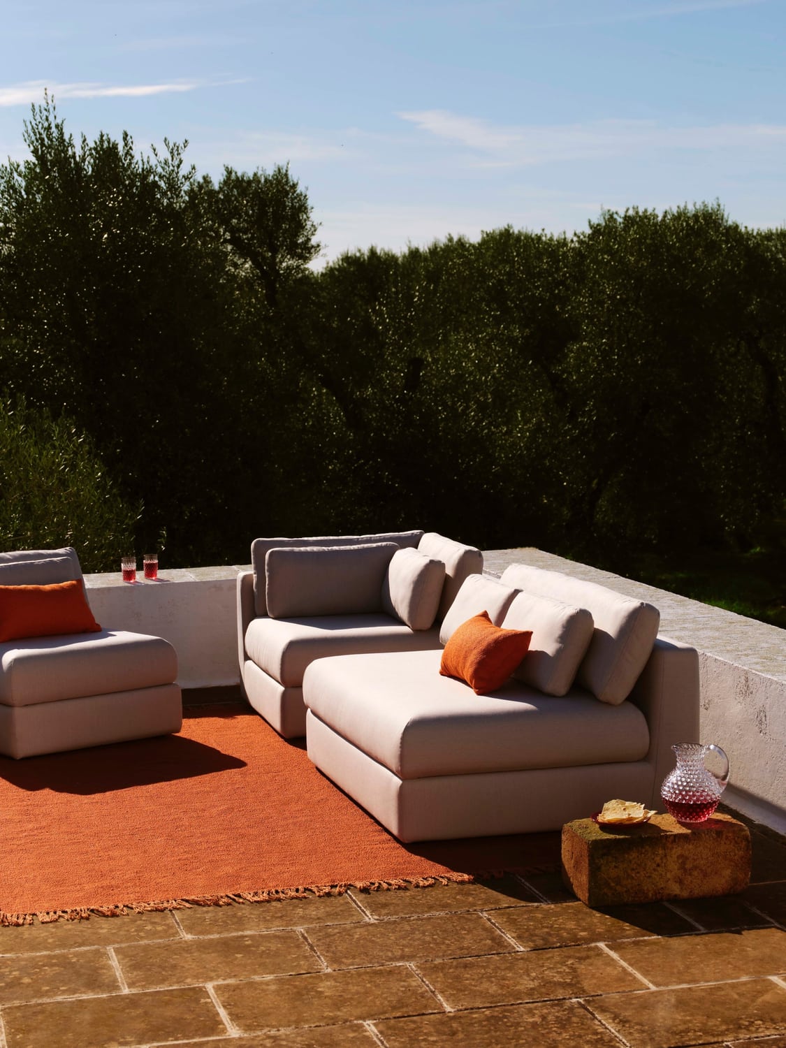 Rabea Modular Garden Sofa (2-seater) — Light Grey