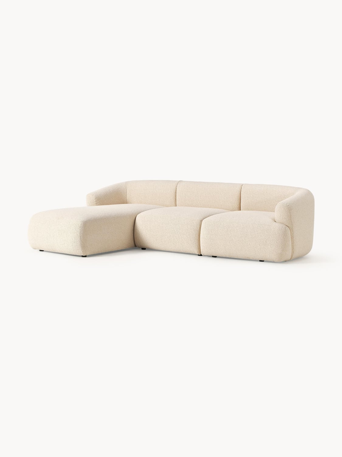 Sofia Modular Bouclé Corner Sofa (3-seater) — Blush