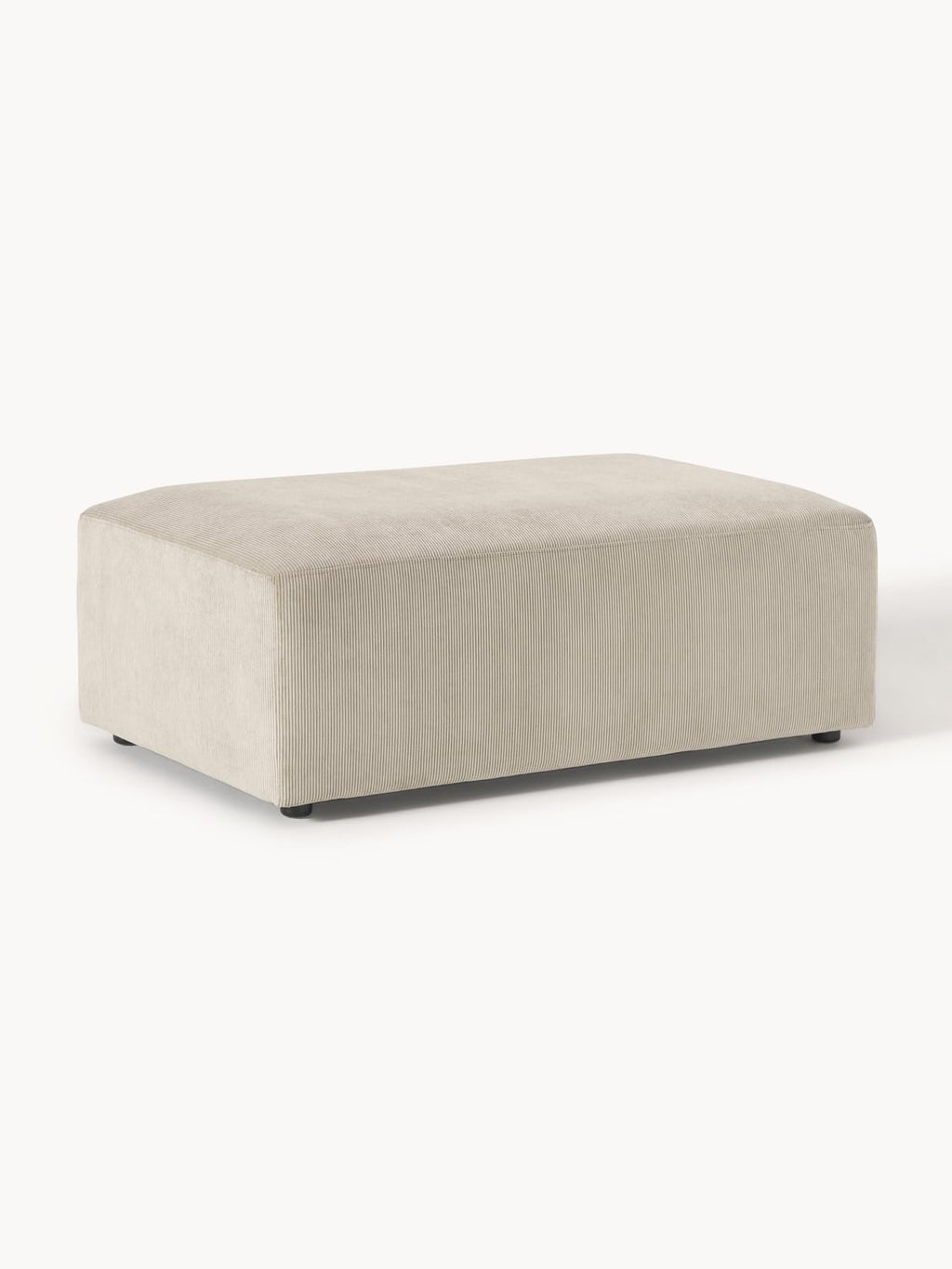 Melva XL Sofa Ottoman in Corduroy, B 116 x T 72 cm — Oatmeal
