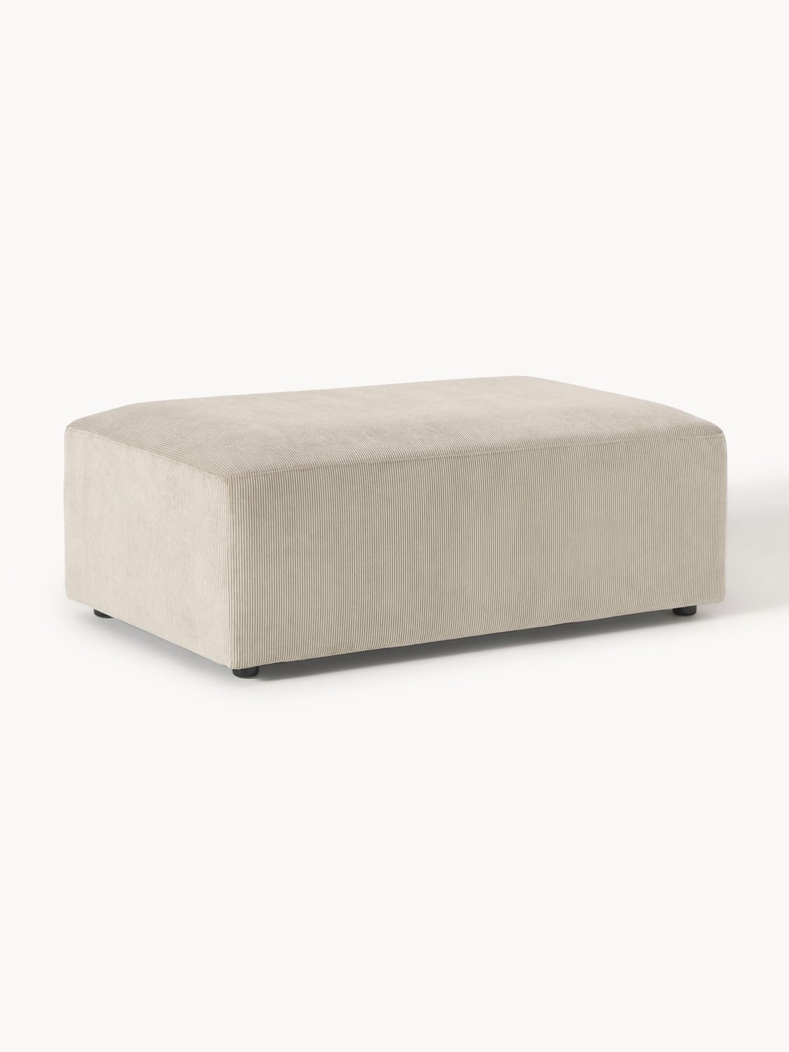 Melva XL Sofa Ottoman in Corduroy, B 116 x T 72 cm — Oatmeal