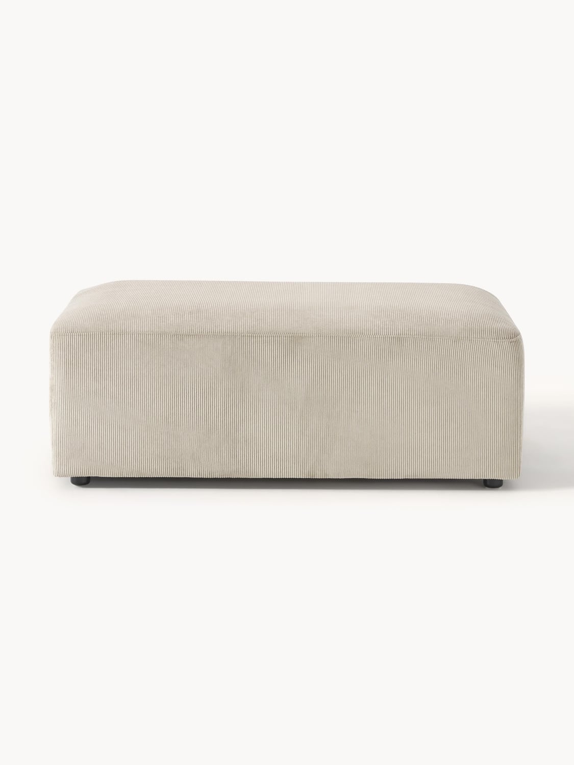 Melva XL Sofa Ottoman in Corduroy, B 116 x T 72 cm — Oatmeal