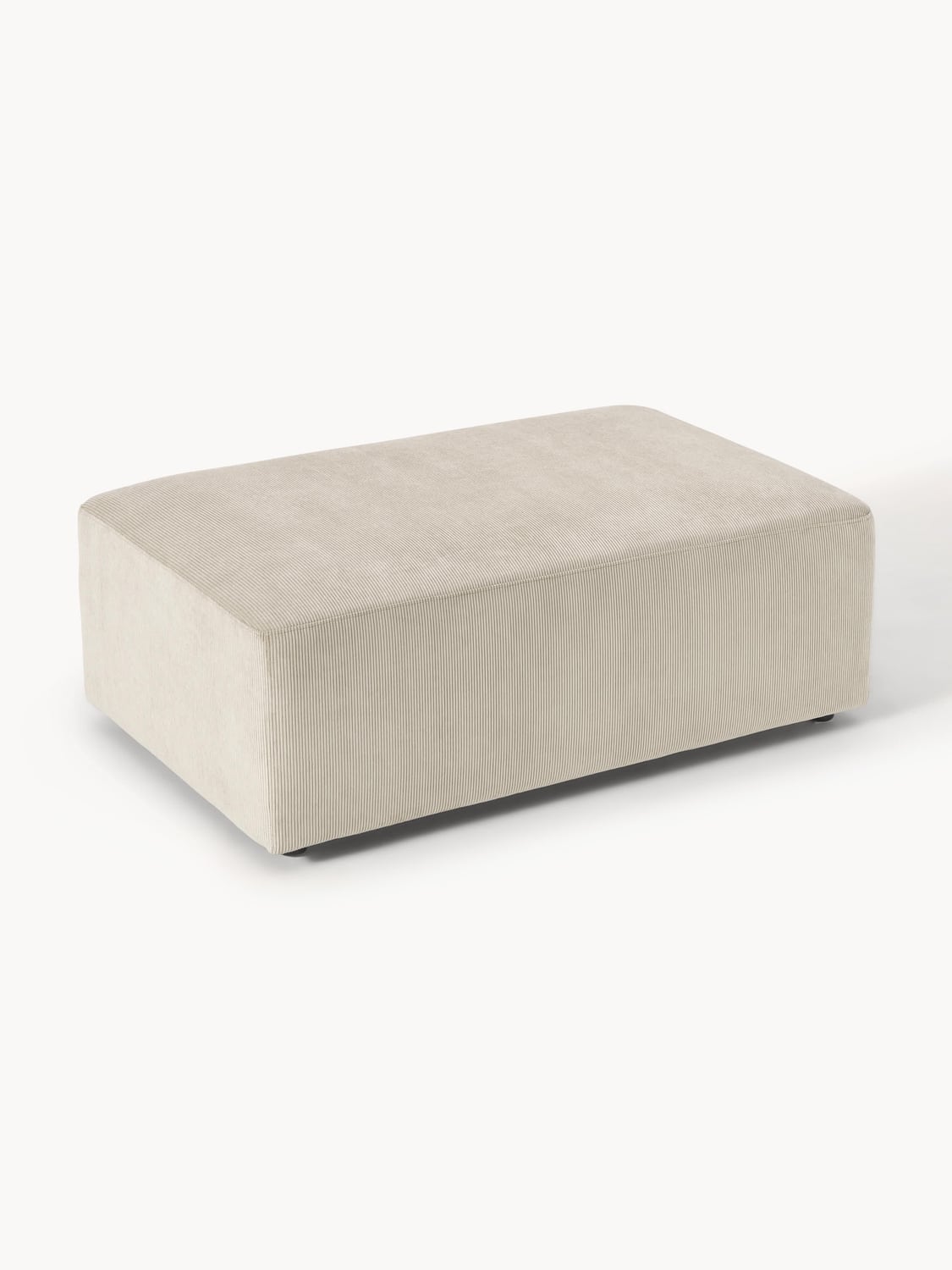 Melva XL Sofa Ottoman in Corduroy, B 116 x T 72 cm — Oatmeal