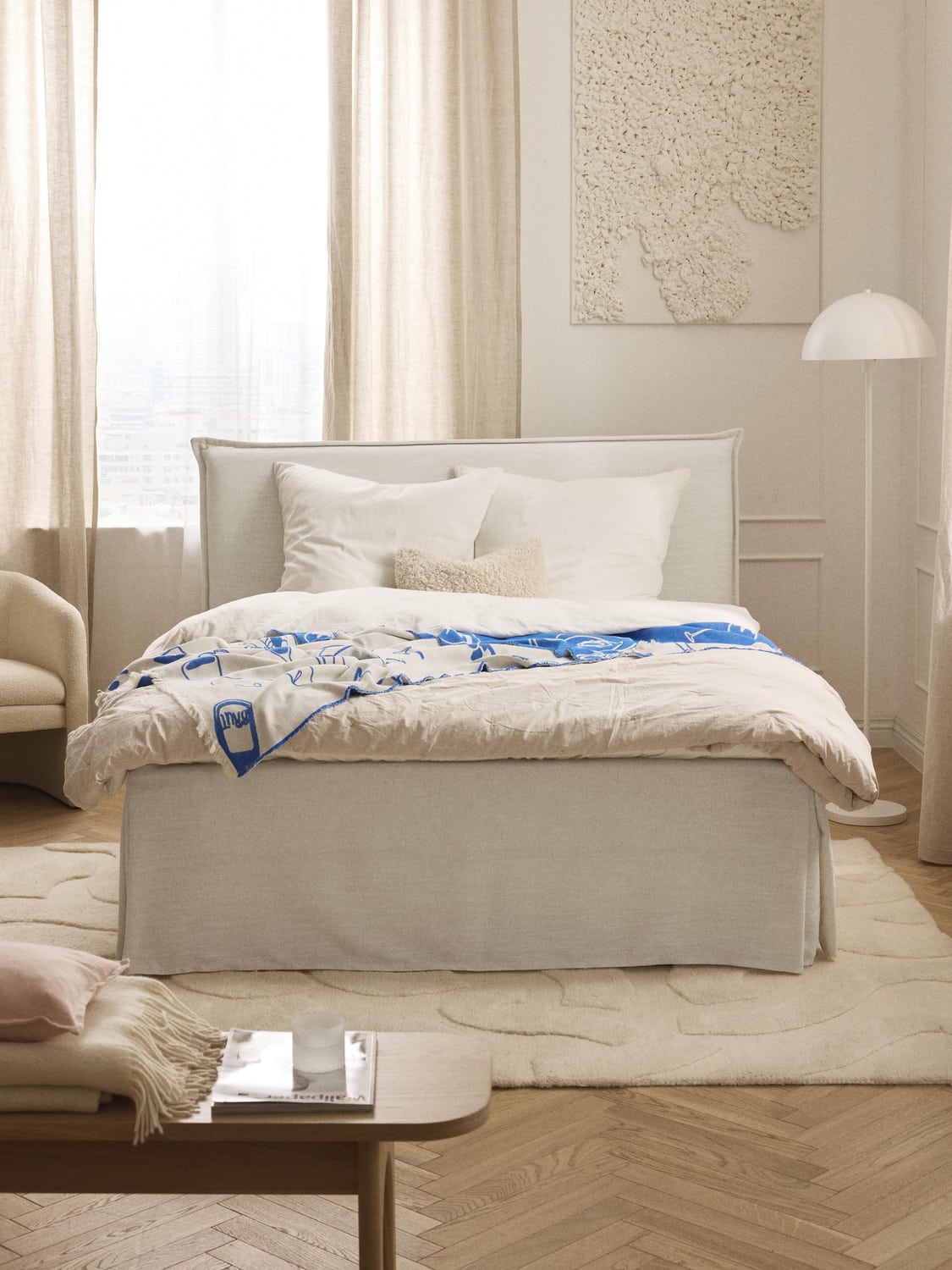 Viola Box-Spring Bed — Off-White