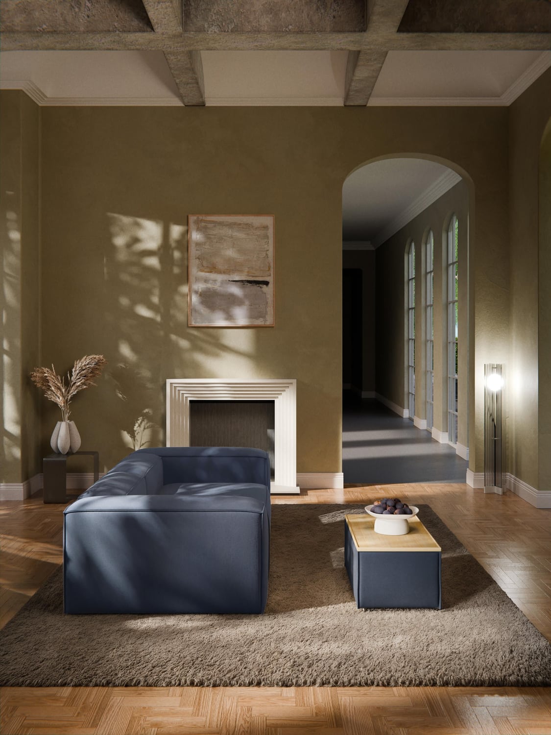 Lennon Sofa Ottoman with Storage — Storm Grey