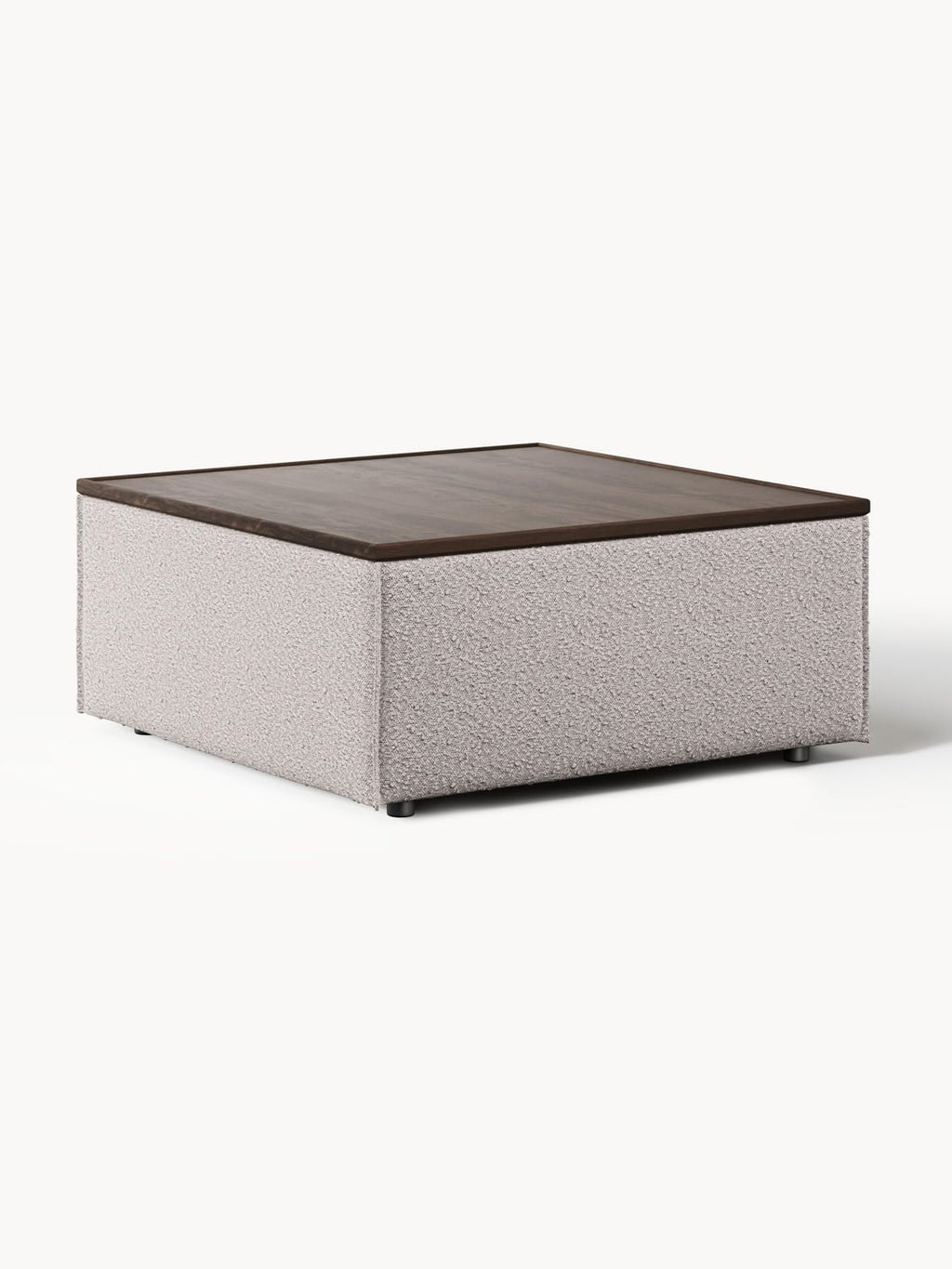 Lennon Sofa Ottoman in Bouclé with Storage — Grey