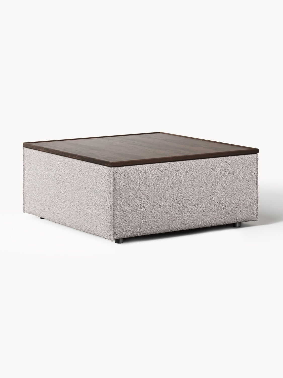 Lennon Sofa Ottoman in Bouclé with Storage — Grey