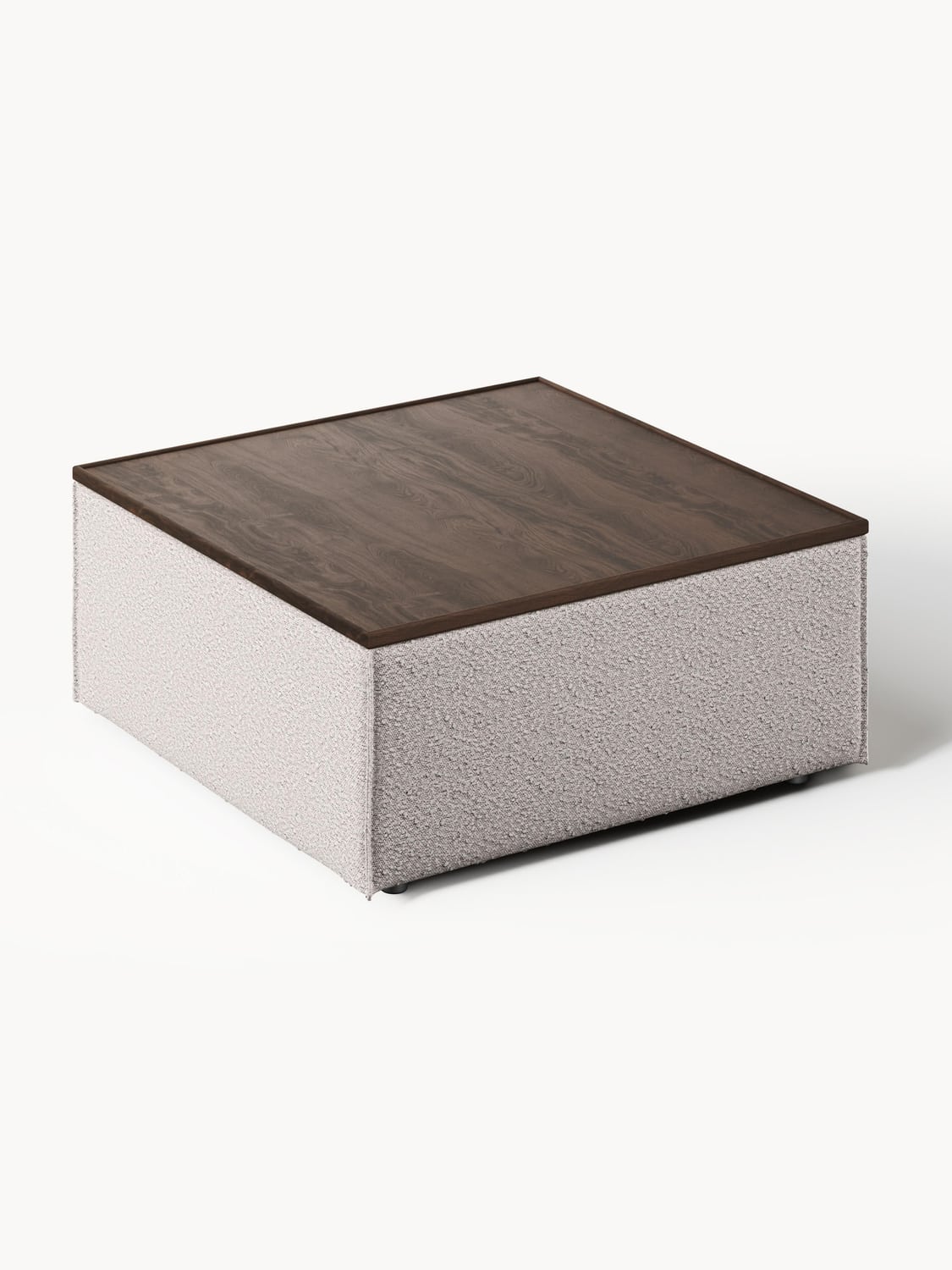 Lennon Sofa Ottoman in Bouclé with Storage — Grey