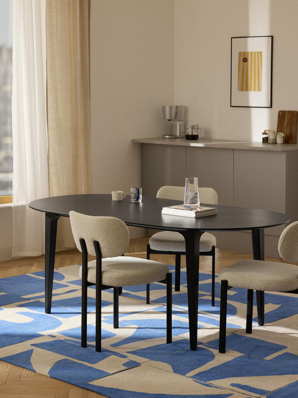 Archie Oval Dining Table in Solid Mango Wood, 200 x 100 cm