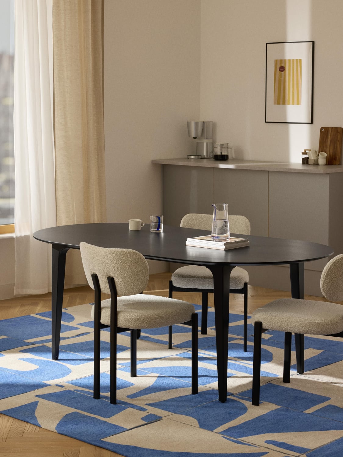 Archie Oval Dining Table in Solid Mango Wood, 200 x 100 cm
