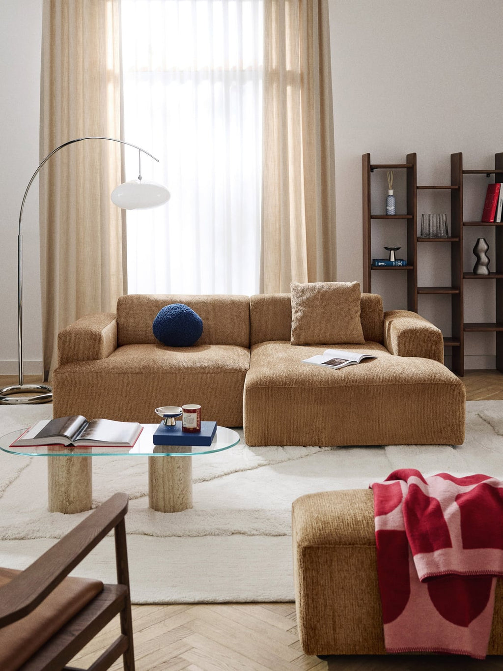 Melva Corner Sofa (3-seater) — Camel