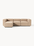 Lena Modular Bouclé Sofa (4-seater) with Ottoman (left/right) — Warm Grey