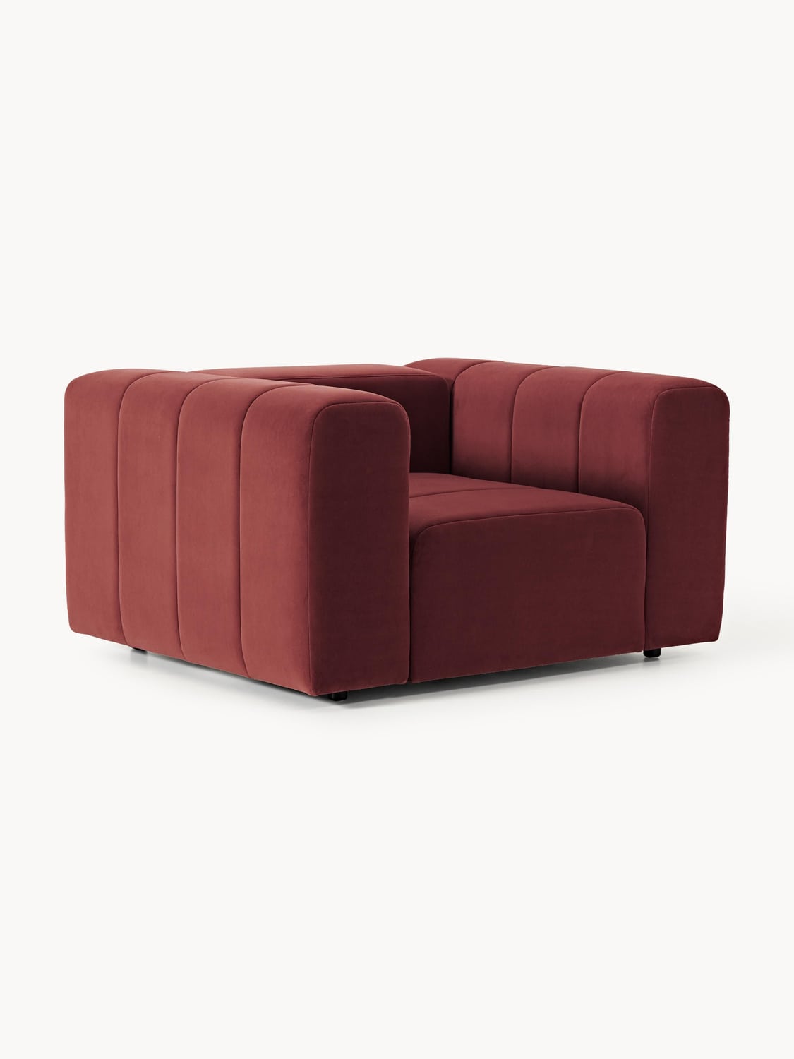 Lena Velvet-Lounge Chair — Burgundy