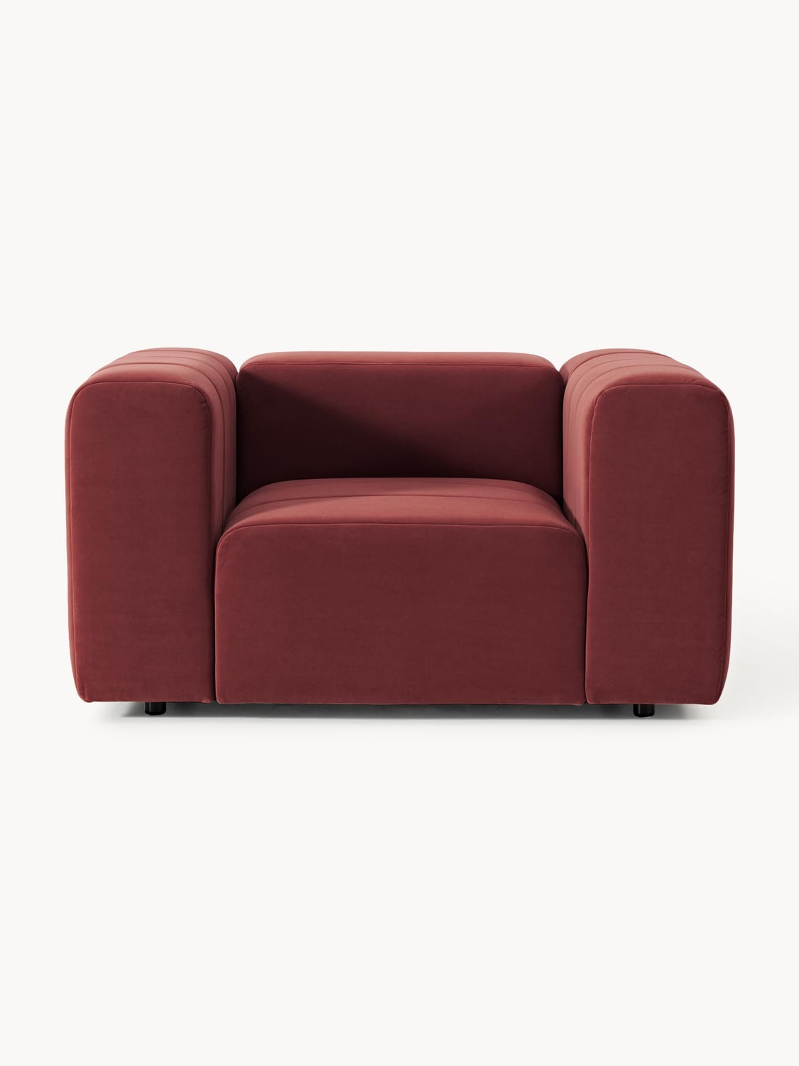 Lena Velvet-Lounge Chair — Burgundy