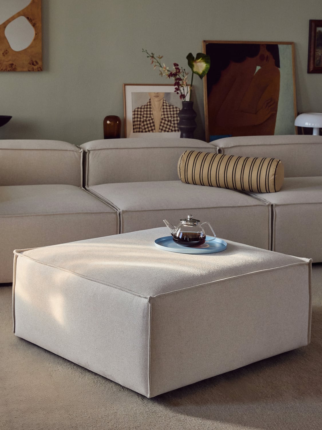 Lennon Sofa Ottoman — Light Grey