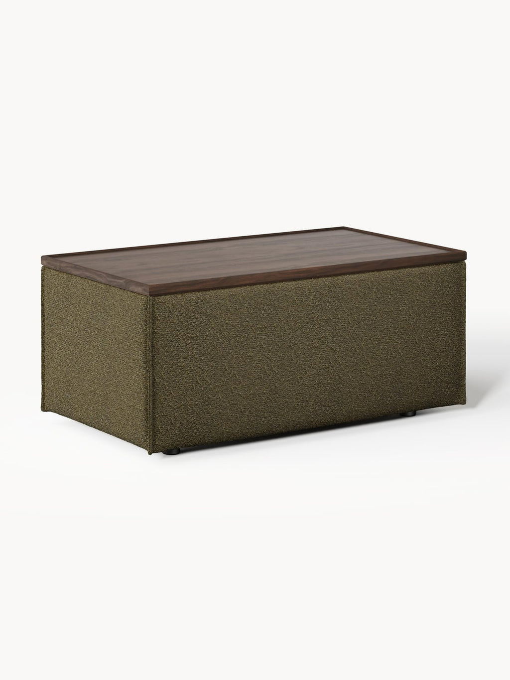 Lennon Sofa Ottoman in Bouclé with Storage — Brown