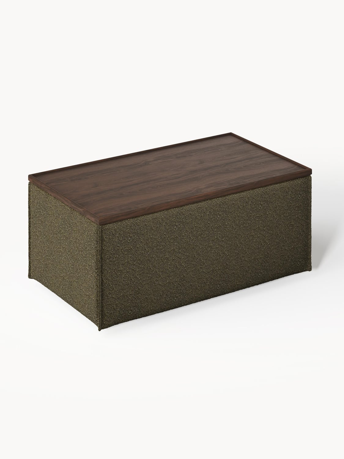 Lennon Sofa Ottoman in Bouclé with Storage — Brown