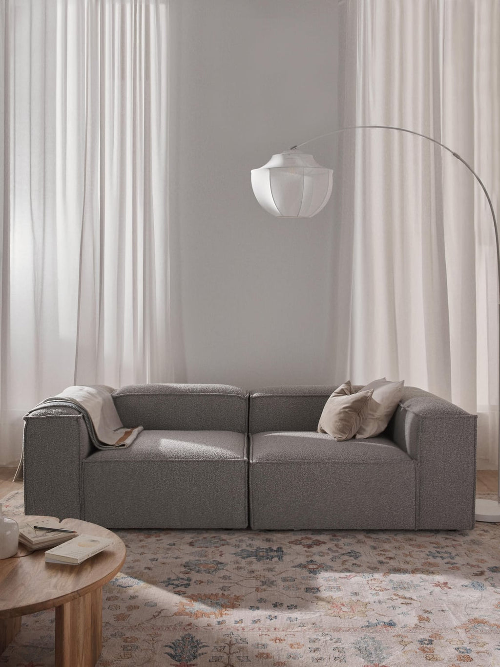 Lennon Modular Sofa (3-seater) in Bouclé — Sage
