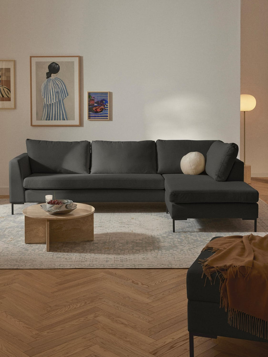 Luna Corner Sofa — Dark Grey