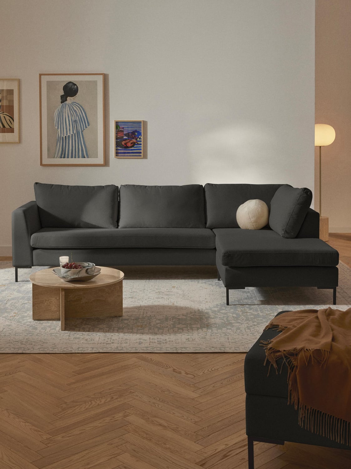 Luna Corner Sofa — Dark Grey