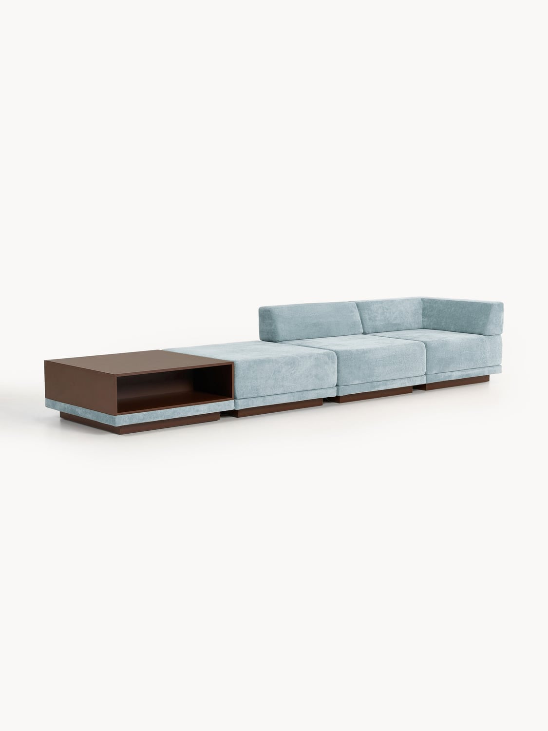Colin Modular Sofa (4-seater) with Coffee Table & Ottoman — Lilac