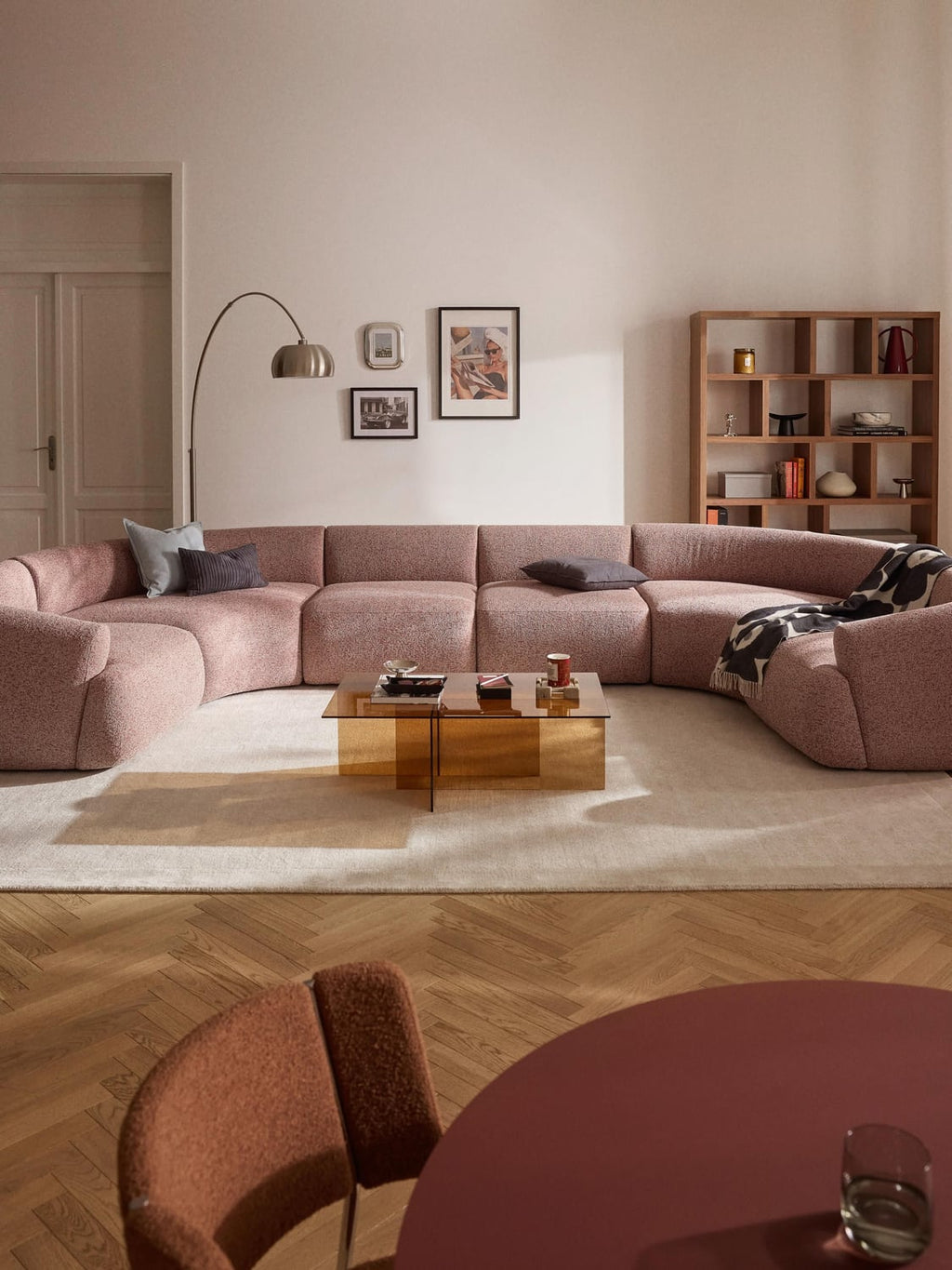 Sofia Modular Bouclé XL Sofa — Pink