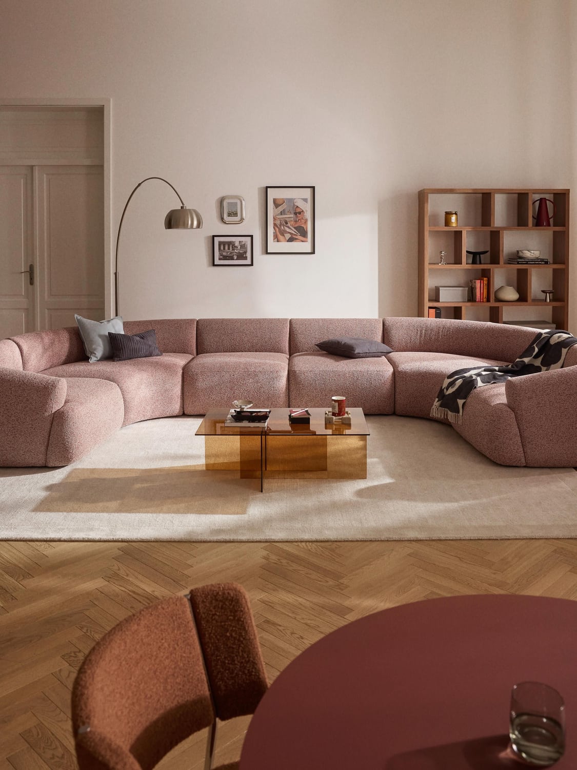 Sofia Modular Bouclé XL Sofa — Pink