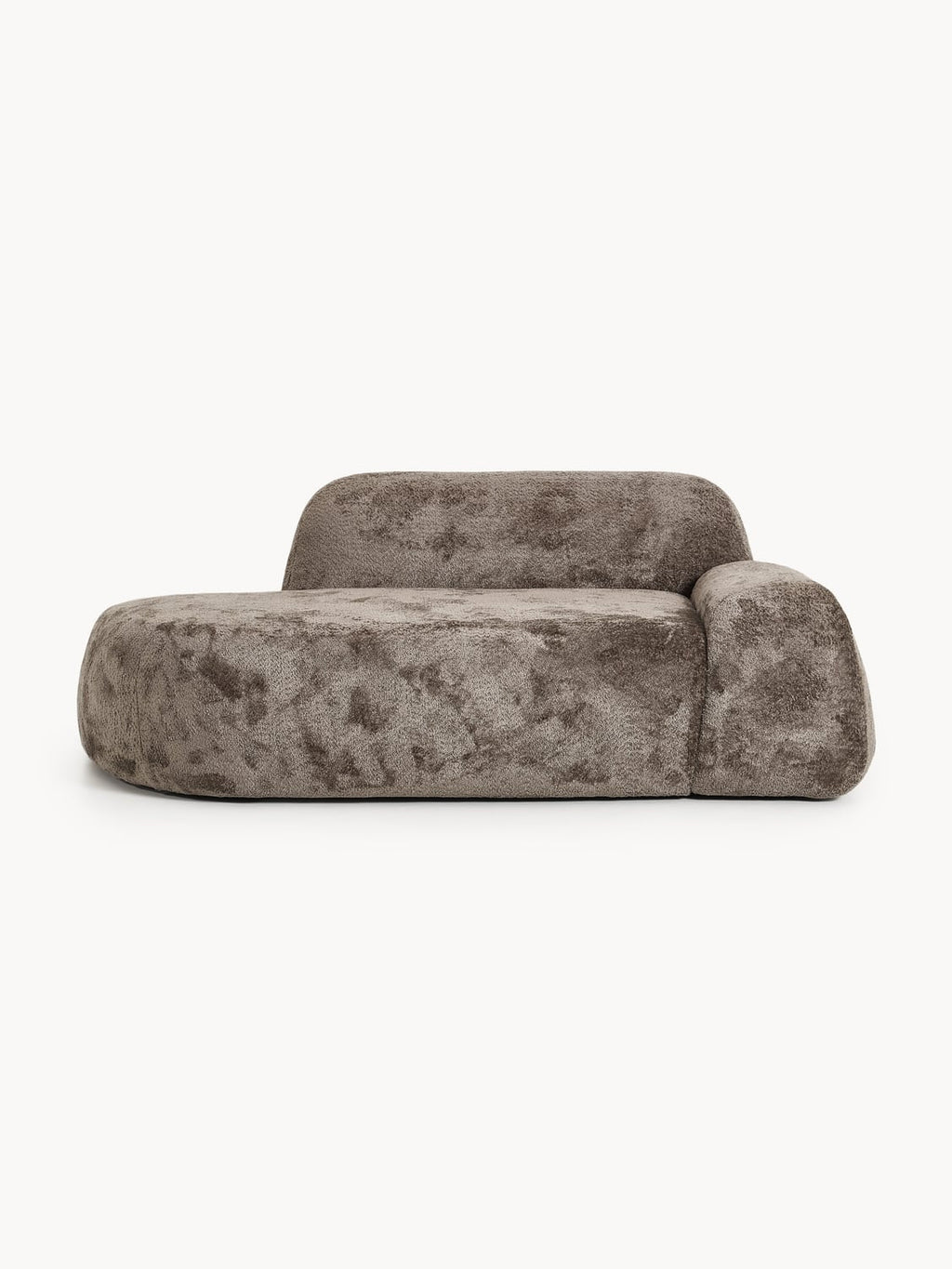 Wolke Teddy Bouclé Sofa (2-seater) with Chaise Longue — Taupe