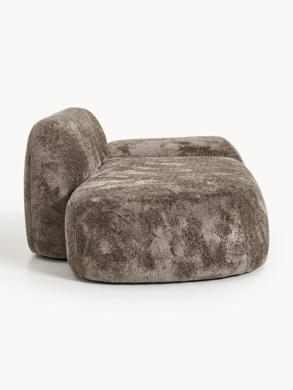 Wolke Teddy Bouclé Sofa (2-seater) with Chaise Longue — Taupe