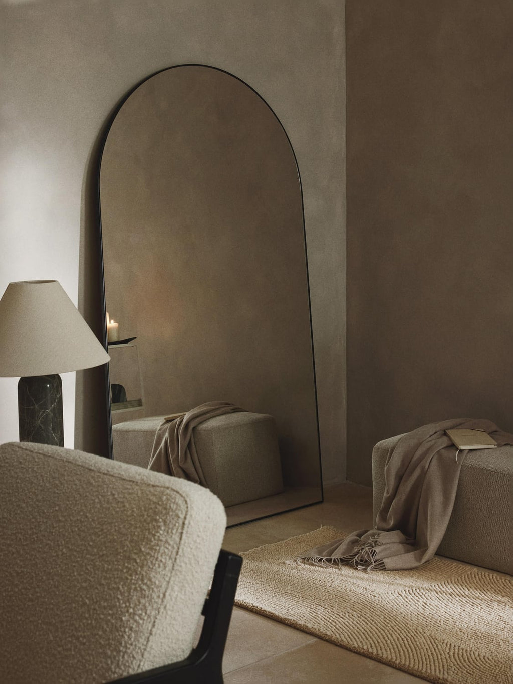 Finley Large Leaning Mirror — Off-White