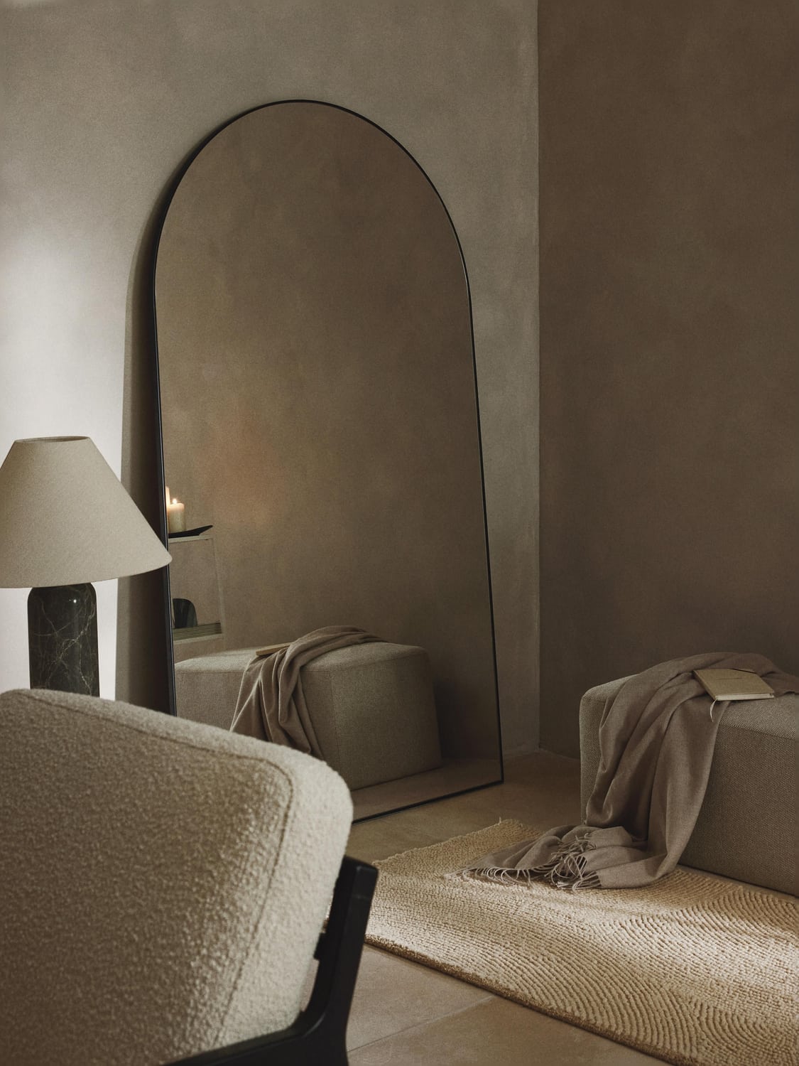 Finley Large Leaning Mirror — Off-White