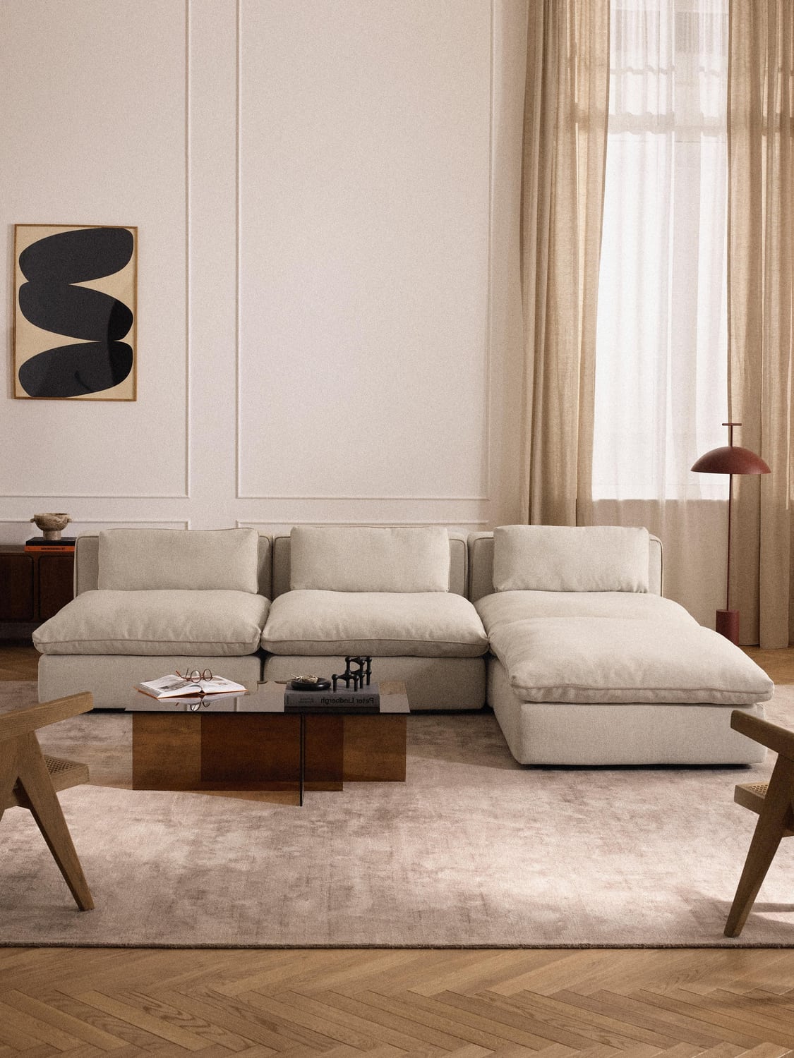 Felix Modular XL Sofa with Ottoman (left/right) — Light Grey