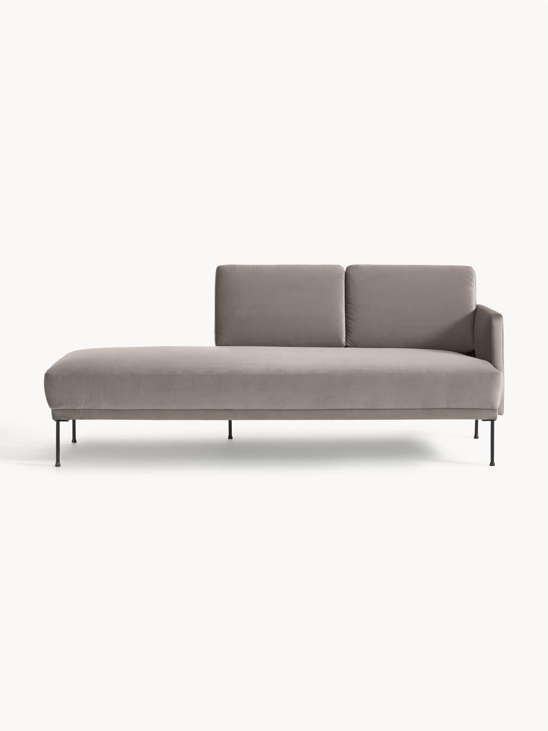 Fluente Velvet-Ottoman — Grey