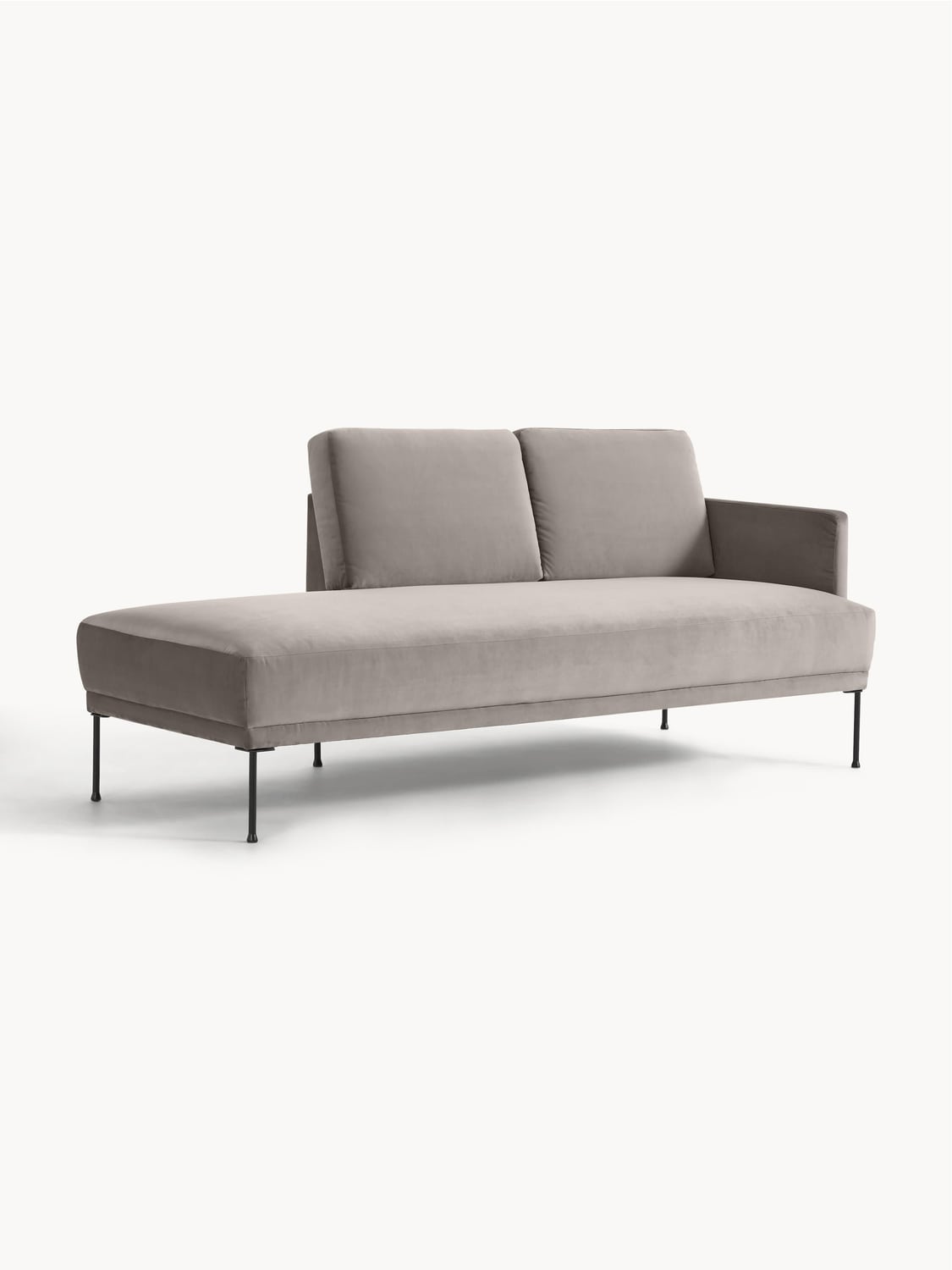 Fluente Velvet-Ottoman — Grey