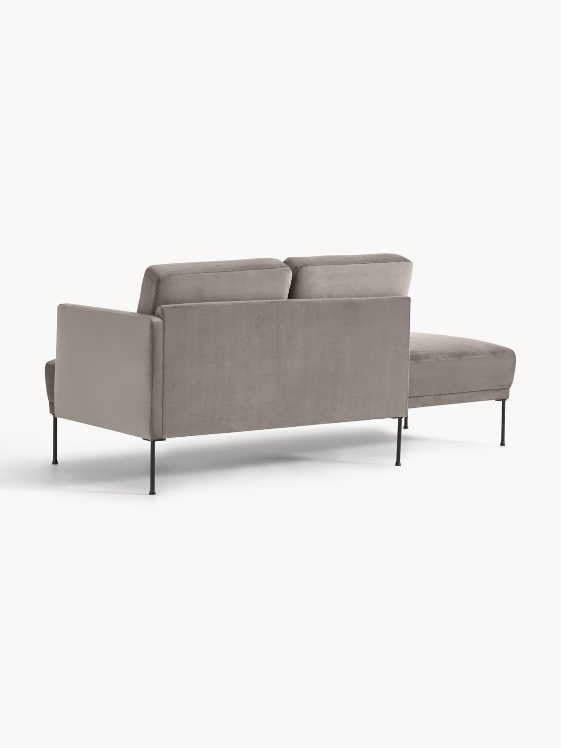 Fluente Velvet-Ottoman — Grey