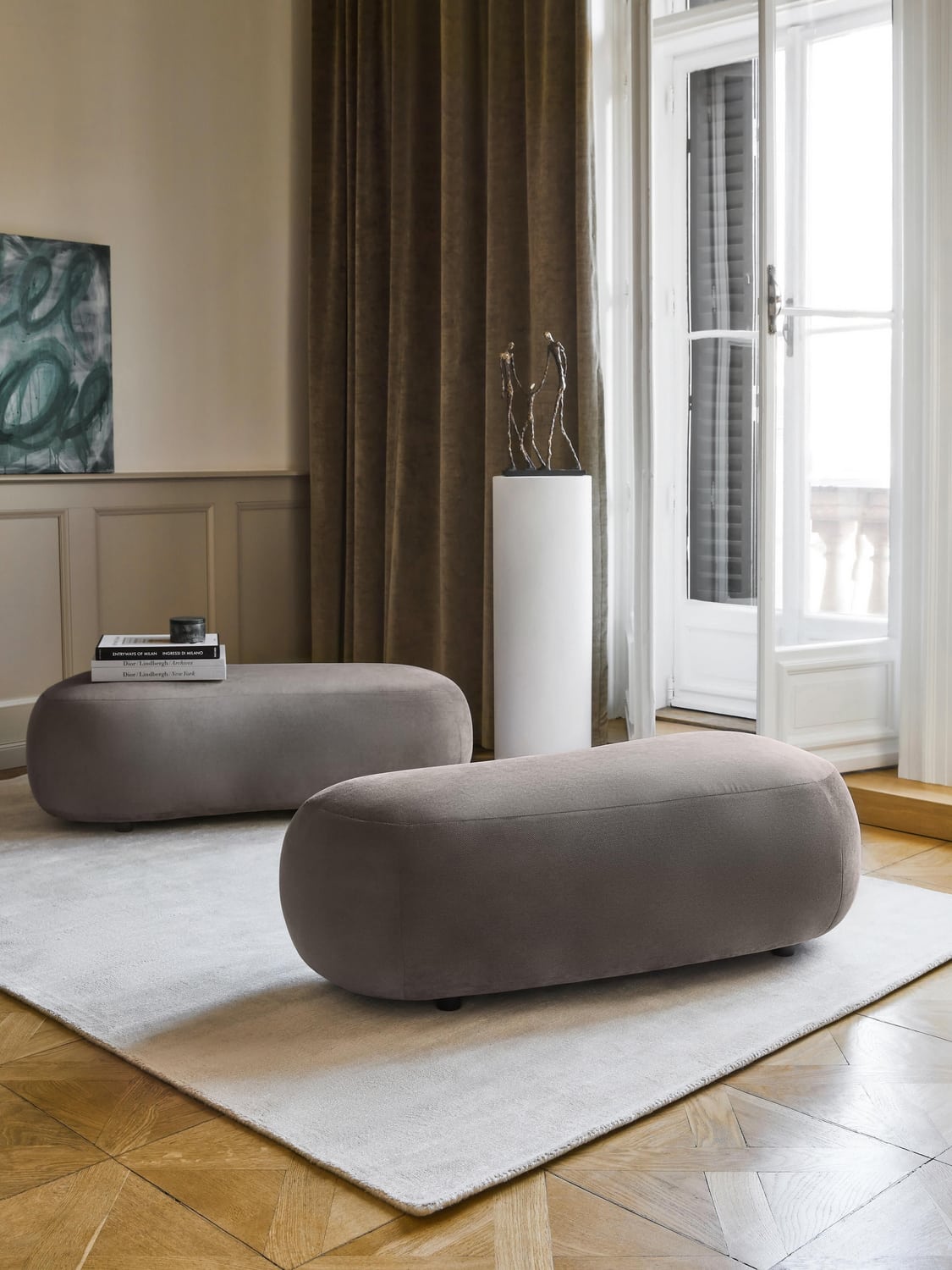 Alba XL-Ottoman — Dark Grey
