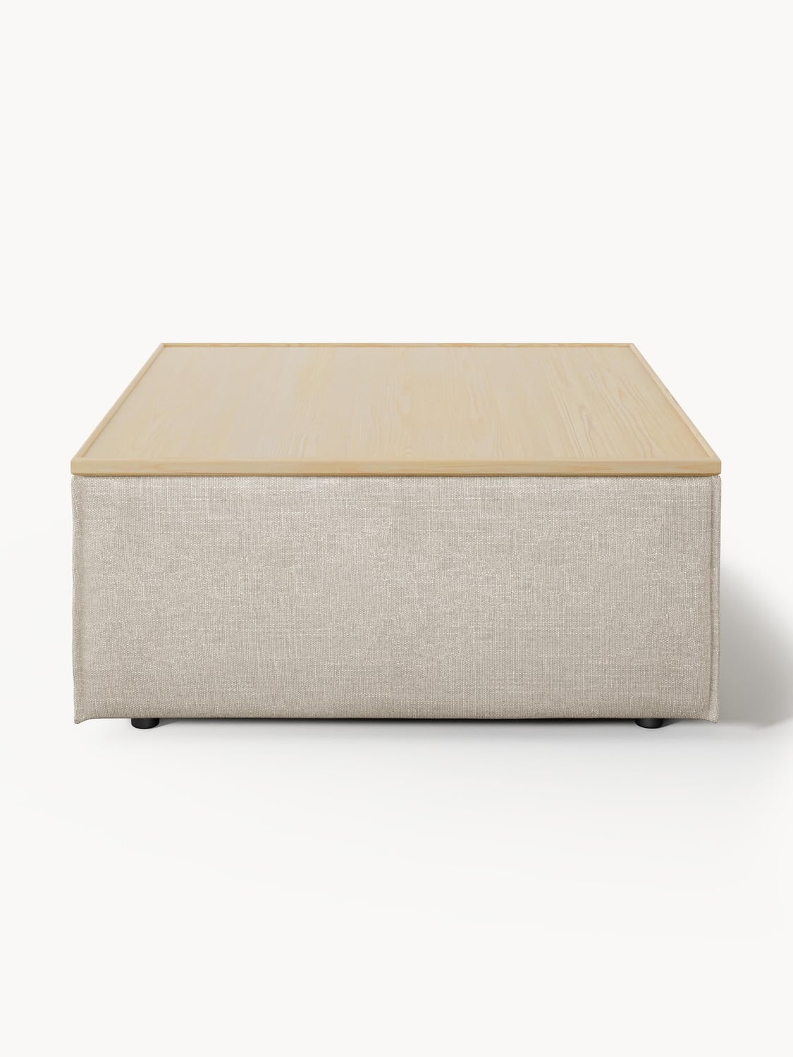 Lennon Sofa Ottoman in Linen Blend with Storage — Linen Beige