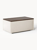 Lennon Sofa Ottoman in Linen Blend with Storage — Wheat