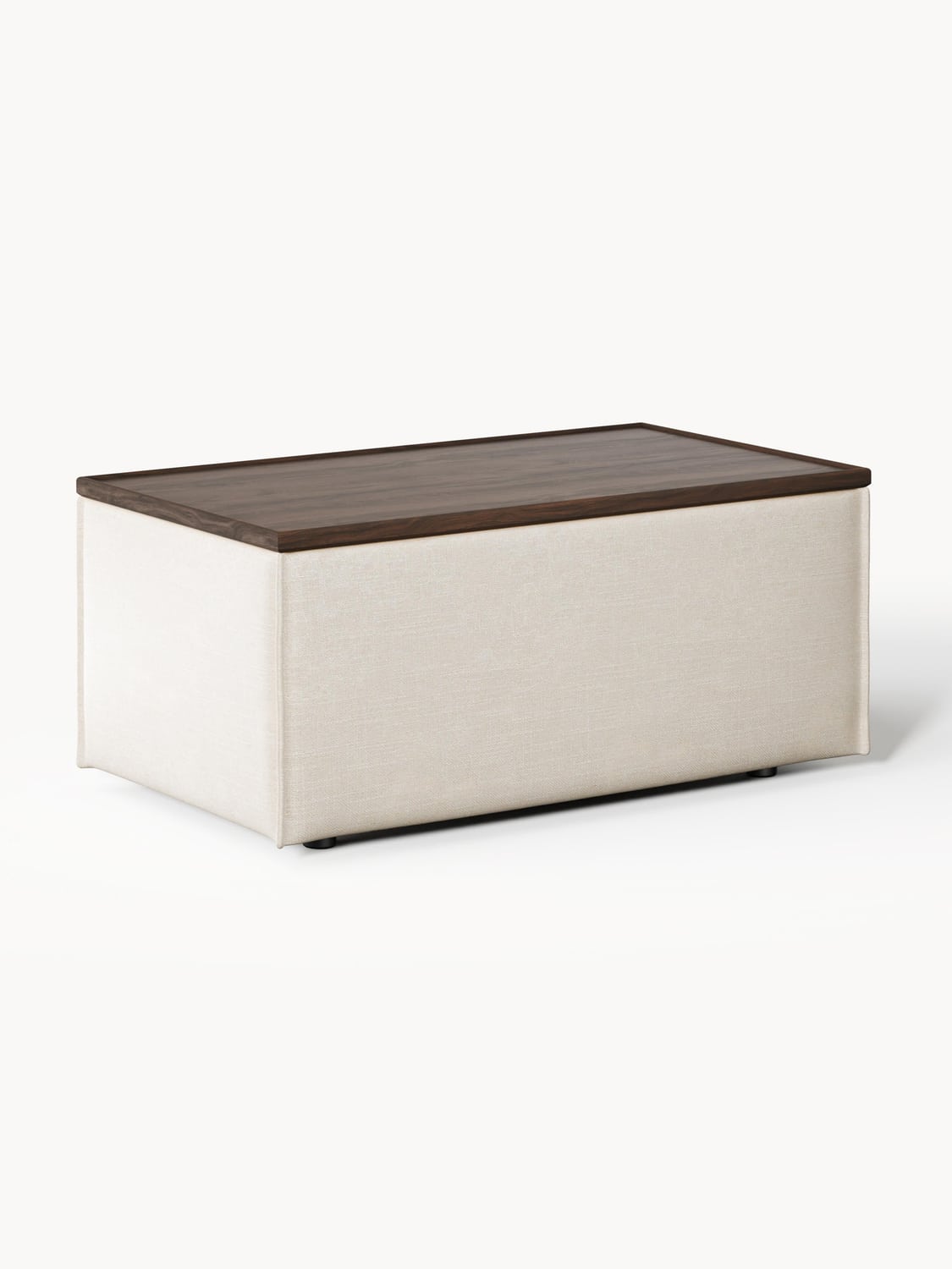 Lennon Sofa Ottoman in Linen Blend with Storage — Wheat