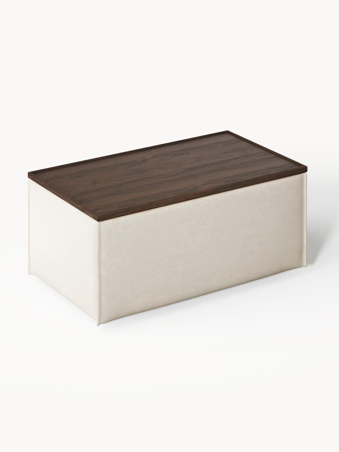 Lennon Sofa Ottoman in Linen Blend with Storage — Wheat