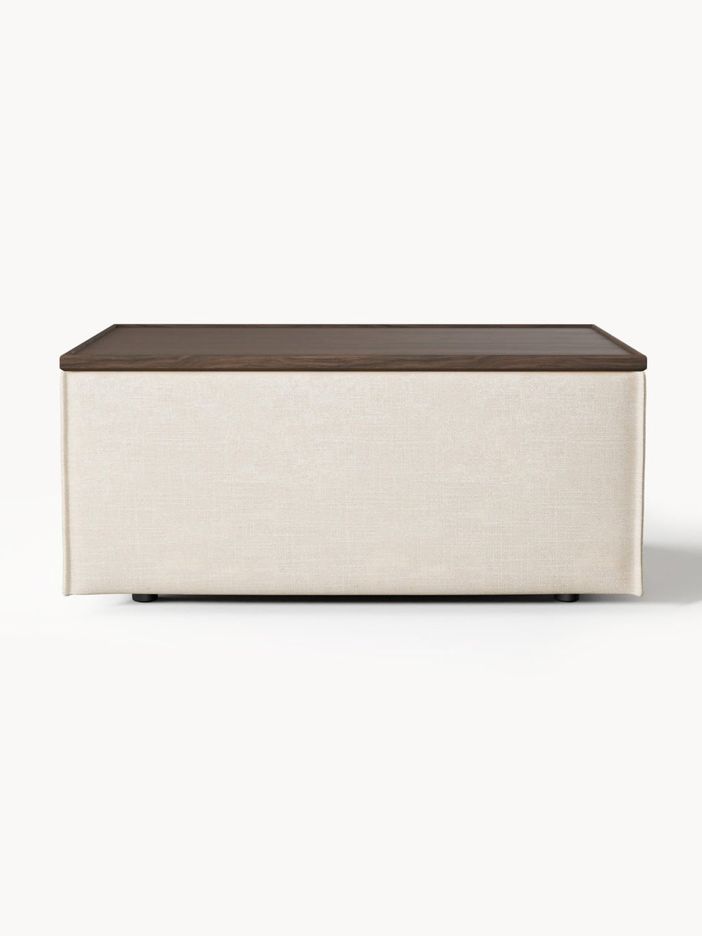 Lennon Sofa Ottoman in Linen Blend with Storage — Wheat