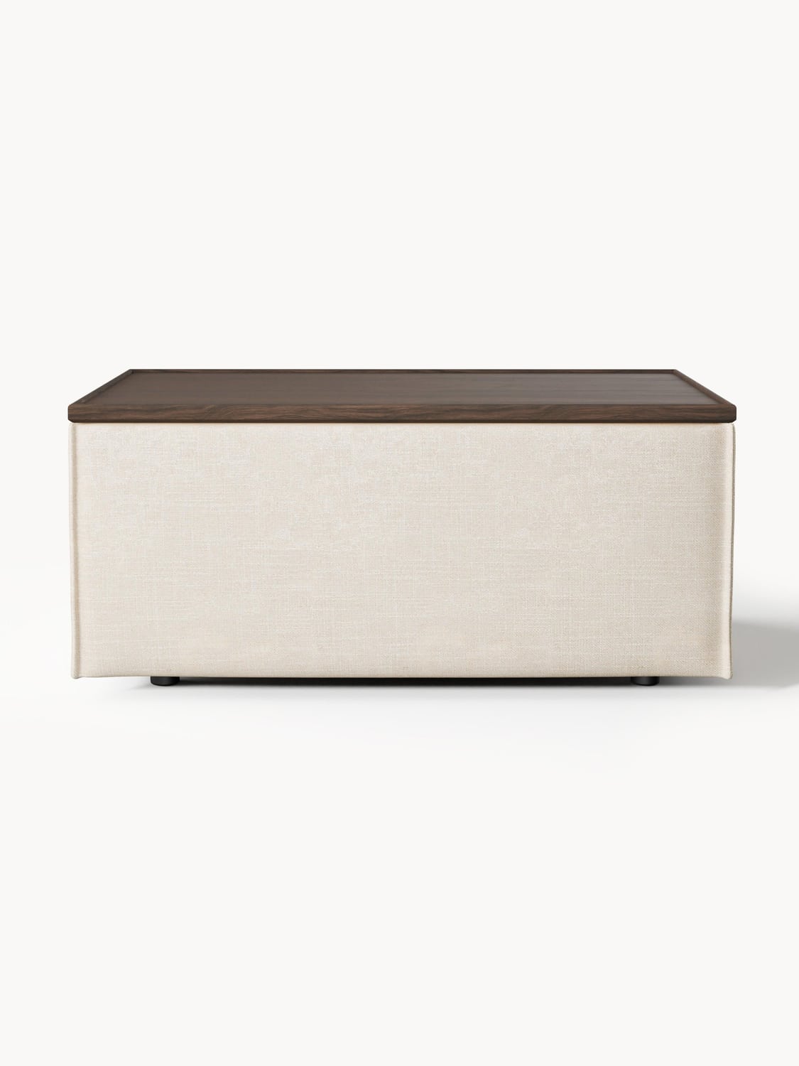 Lennon Sofa Ottoman in Linen Blend with Storage — Wheat